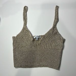 Gold shiny crop top size small